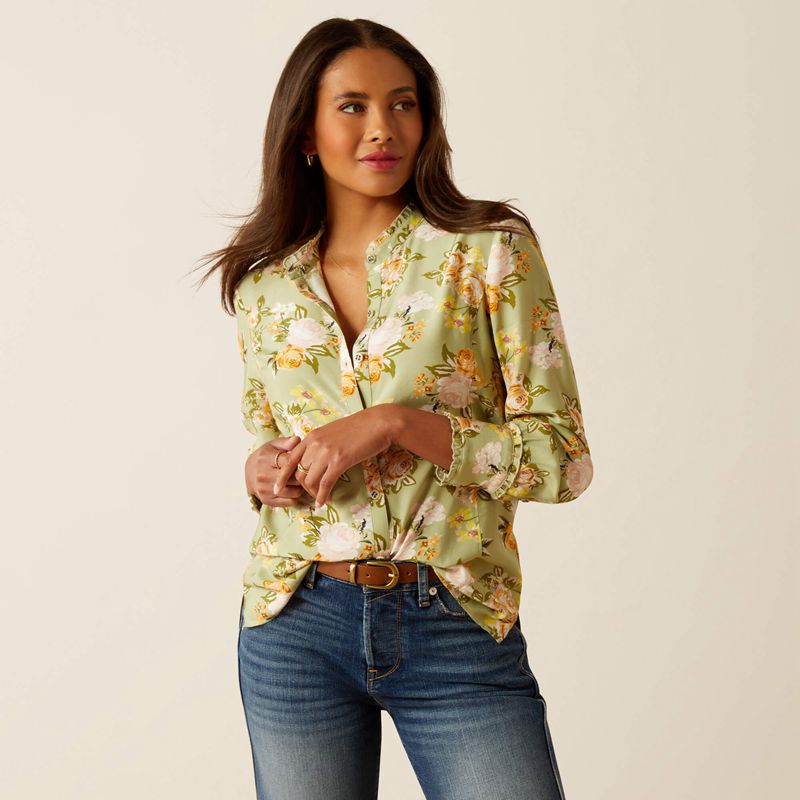 Ariat Clarion Blouse Rosegarden Print Femme | VCB-08259665