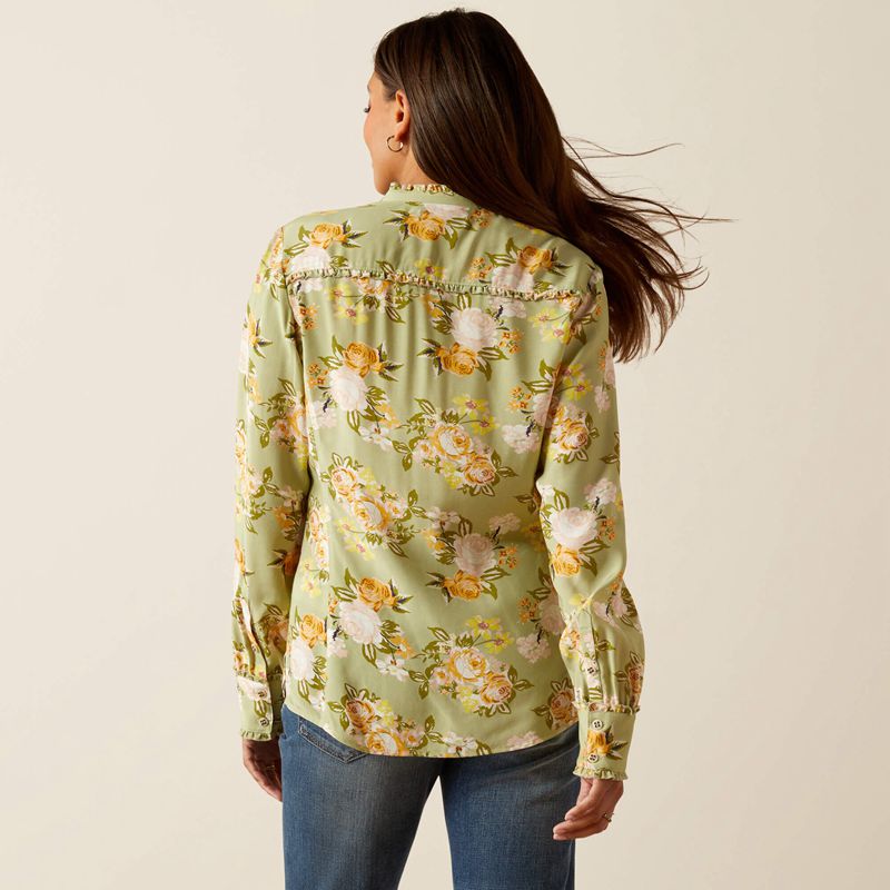 Ariat Clarion Blouse Rosegarden Print Femme | VCB-08259665