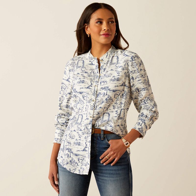 Ariat Clarion Blouse Toile Scene Print Femme | CZX-95702446