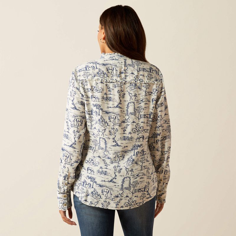 Ariat Clarion Blouse Toile Scene Print Femme | CZX-95702446