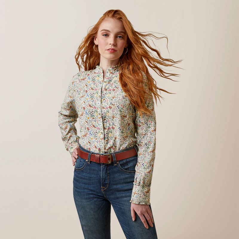 Ariat Clarion Blouse Bird Print Femme | LJC-34032393