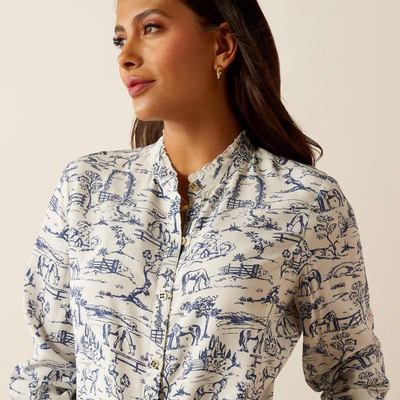 Ariat Clarion Blouse Toile Scene Print Femme | CZX-95702446