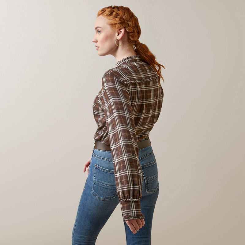 Ariat Clarion Blouse Mole Plaid Femme | JFJ-41434503