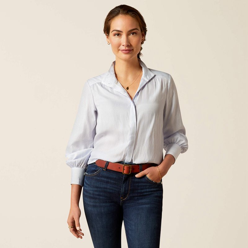 Ariat Charolais Blouse Bleu Femme | AGG-98127850