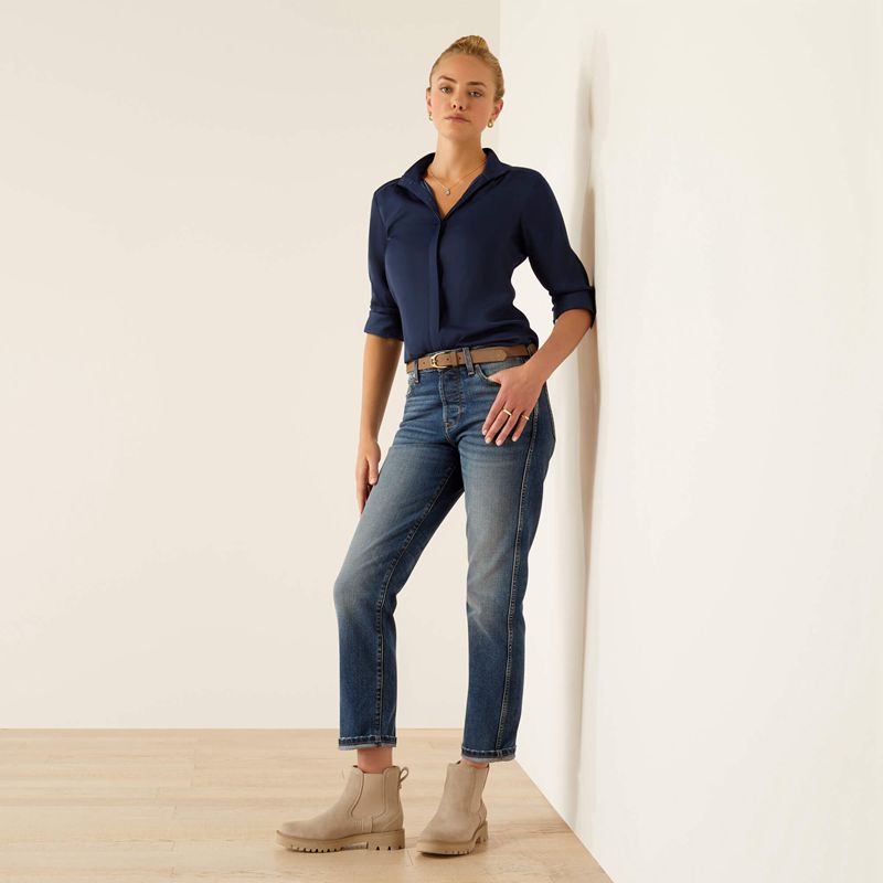 Ariat Charolais Blouse Bleu Marine Femme | FED-64944243