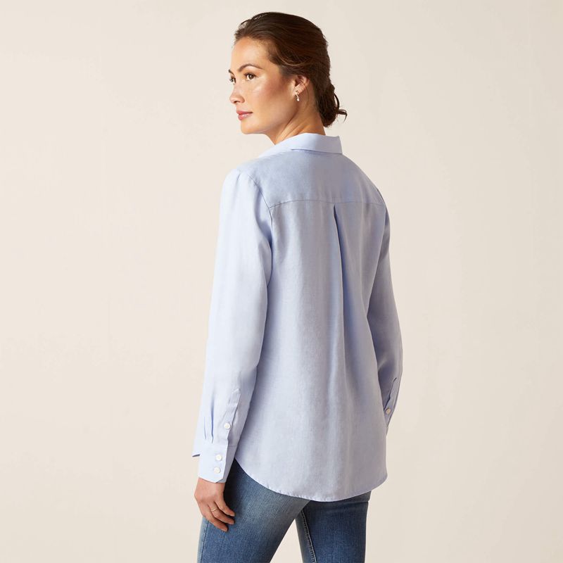 Ariat Cazadero Blouse Bleu Femme | OKN-32630161