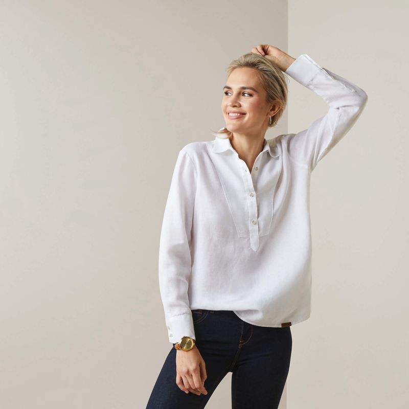 Ariat Cazadero Blouse Blanche Femme | AKT-86558107