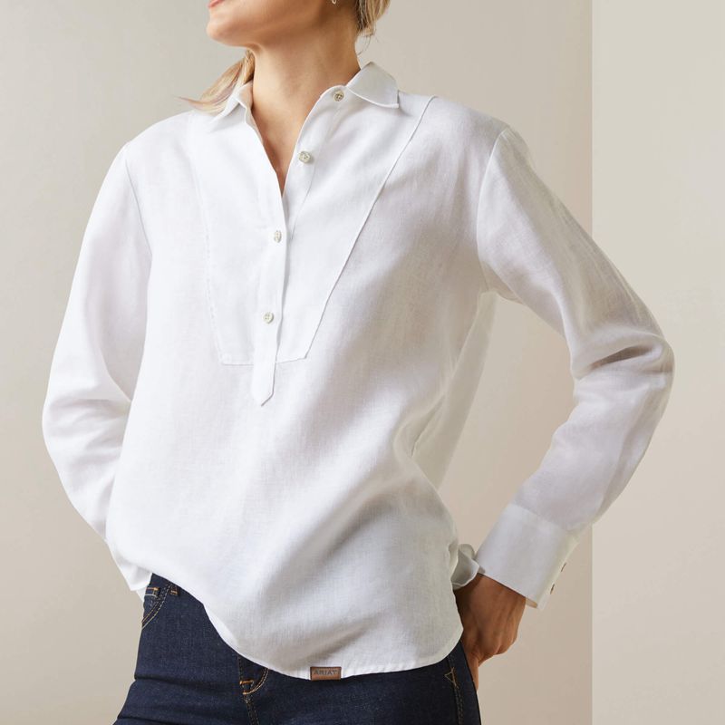 Ariat Cazadero Blouse Blanche Femme | AKT-86558107