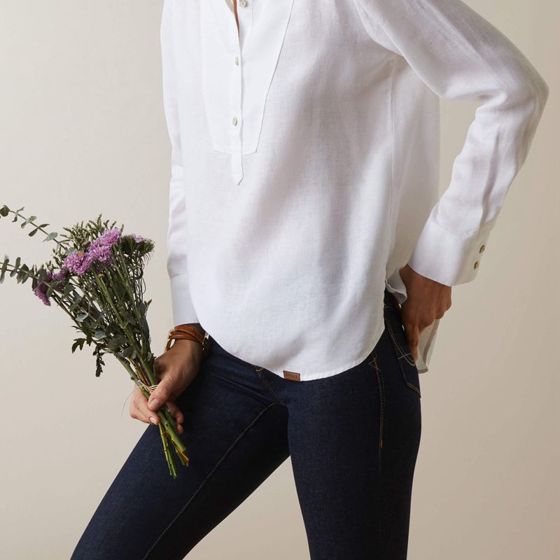 Ariat Cazadero Blouse Blanche Femme | AKT-86558107