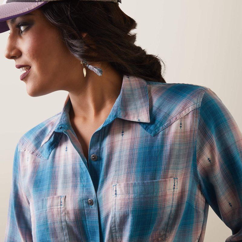 Ariat Billie Jean Shirt Idabel Dobby Plaid Femme | MMN-80204295