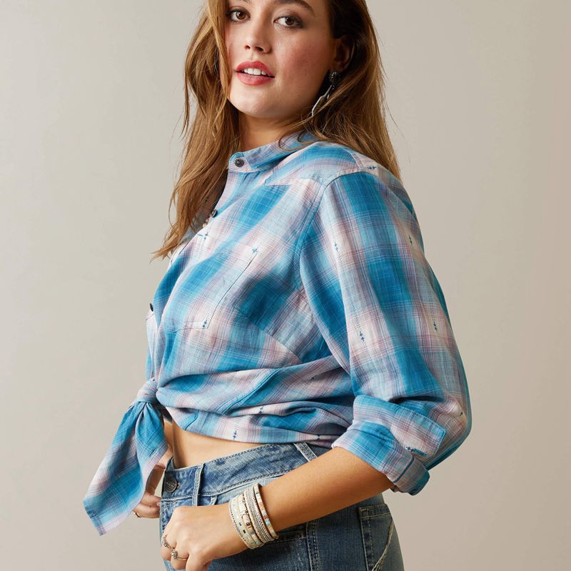 Ariat Billie Jean Shirt Idabel Dobby Plaid Femme | MMN-80204295