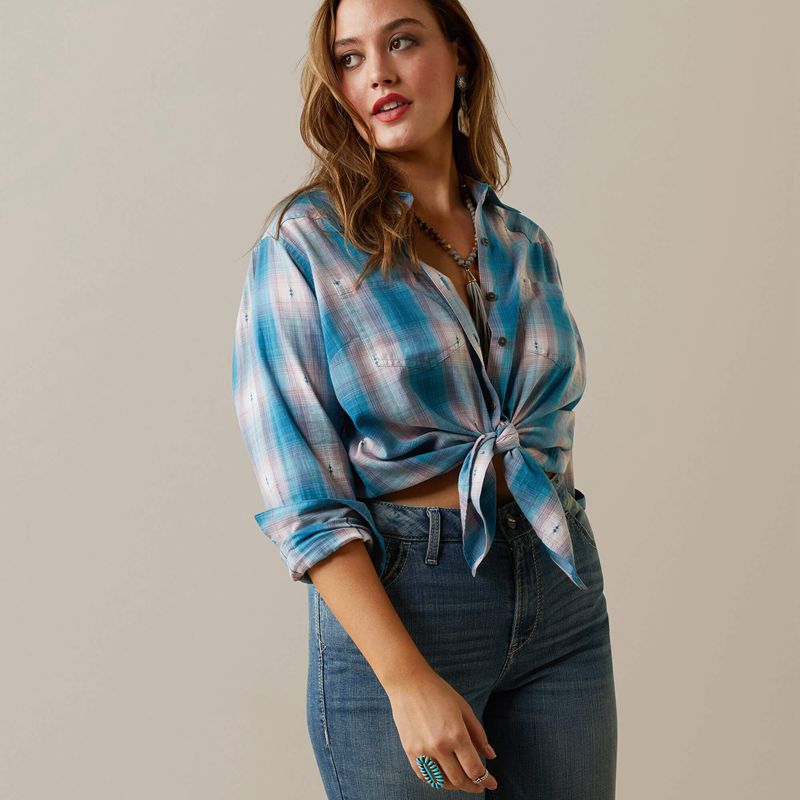 Ariat Billie Jean Shirt Idabel Dobby Plaid Femme | MMN-80204295