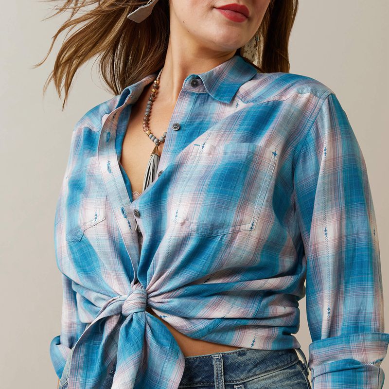 Ariat Billie Jean Shirt Idabel Dobby Plaid Femme | MMN-80204295