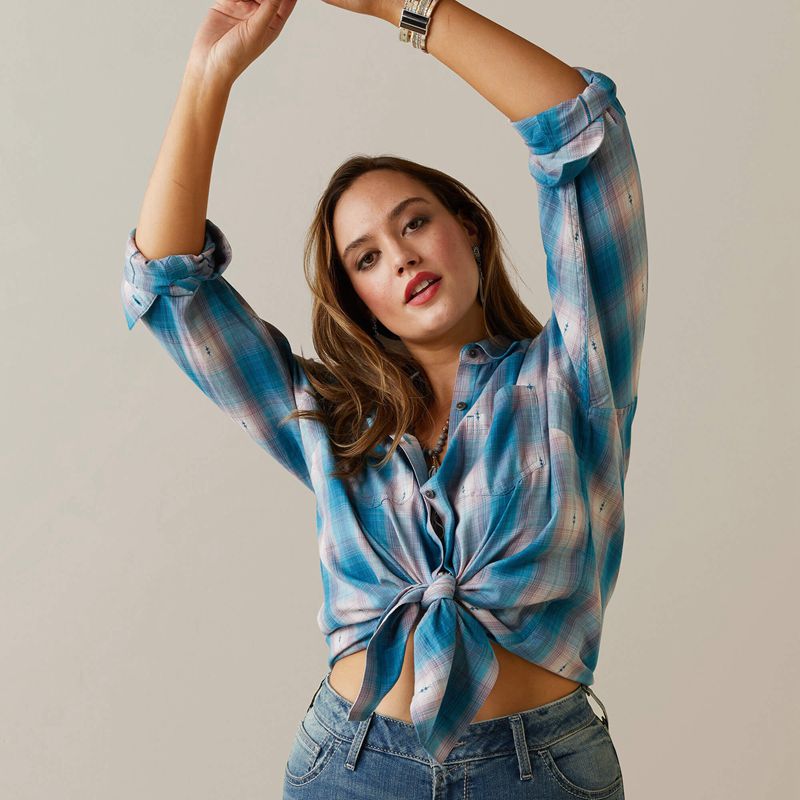 Ariat Billie Jean Shirt Idabel Dobby Plaid Femme | MMN-80204295