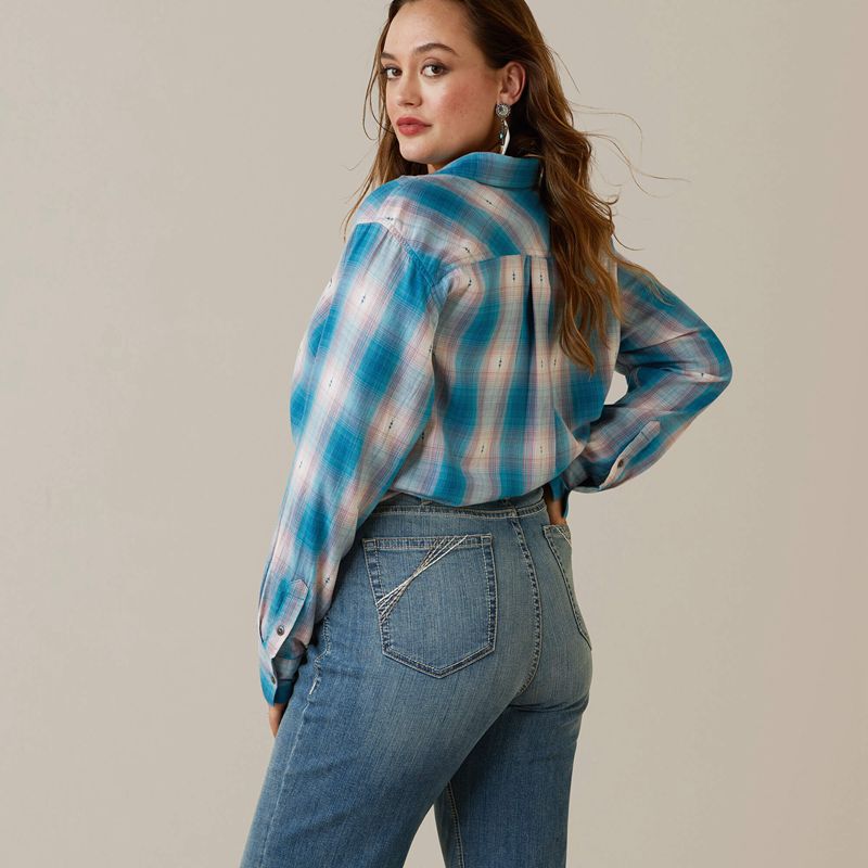 Ariat Billie Jean Shirt Idabel Dobby Plaid Femme | MMN-80204295