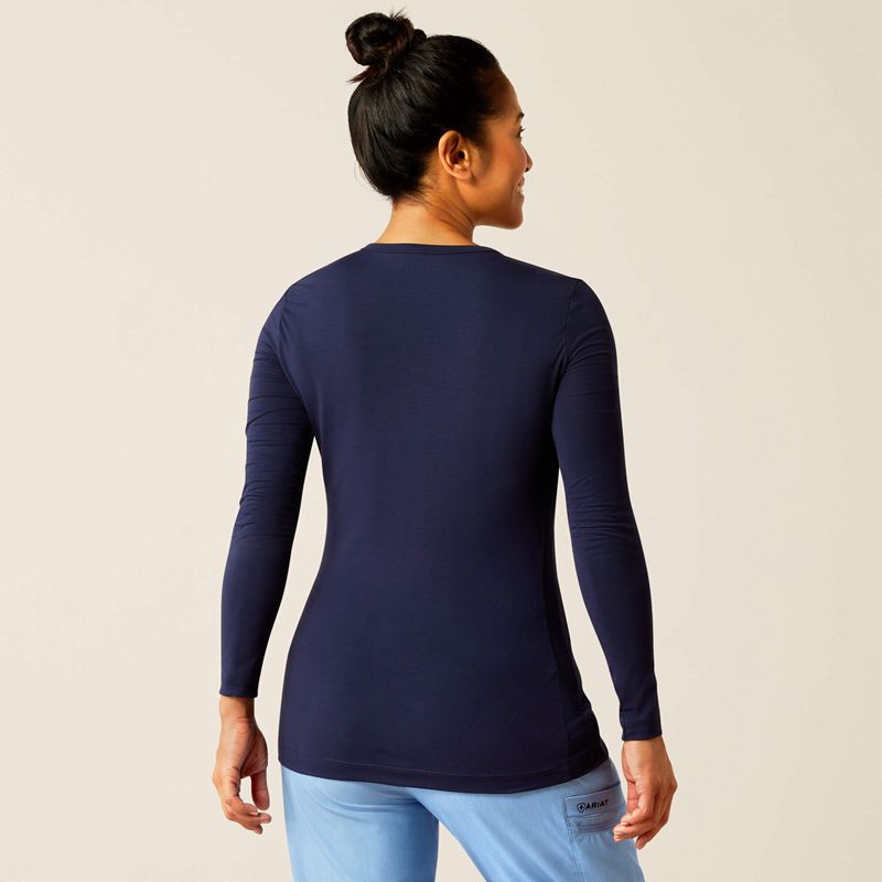 Ariat Soft Touch Underscrub Baselayer Bleu Marine Femme | AAC-05962335