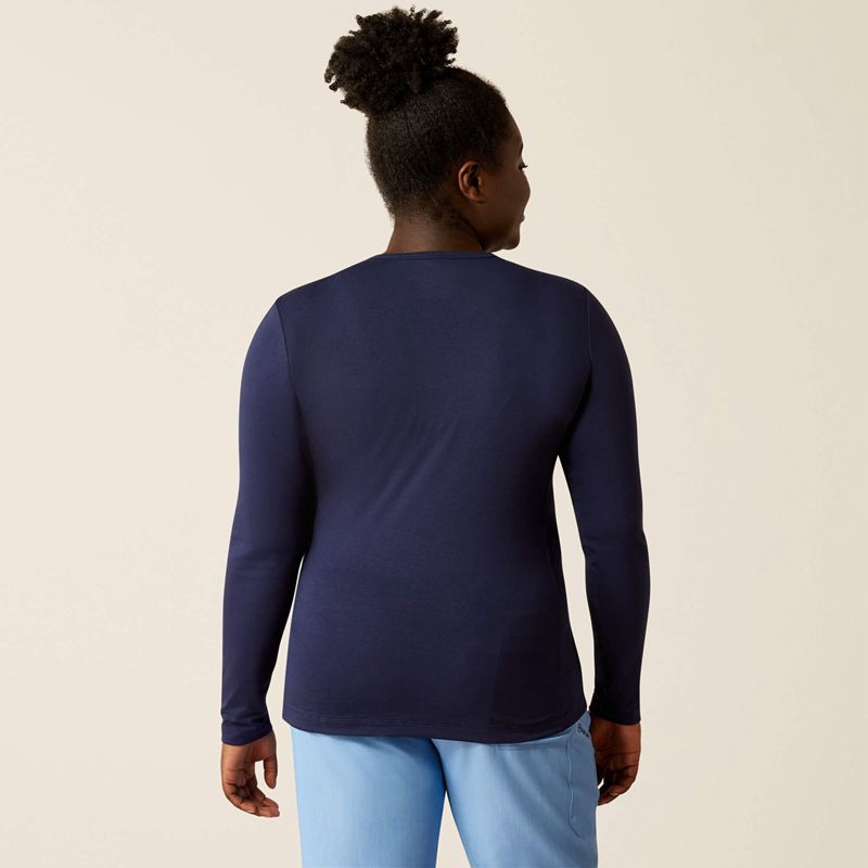 Ariat Soft Touch Underscrub Baselayer Bleu Marine Femme | AAC-05962335