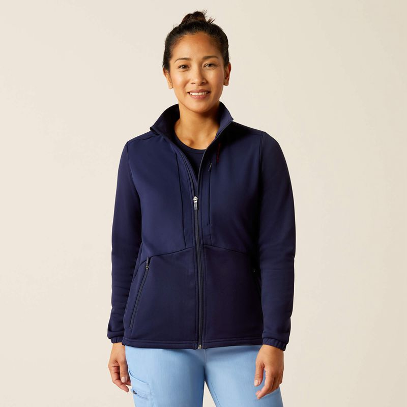 Ariat Sina Fleece Scrub Jacket Bleu Marine Femme | UNN-50239647