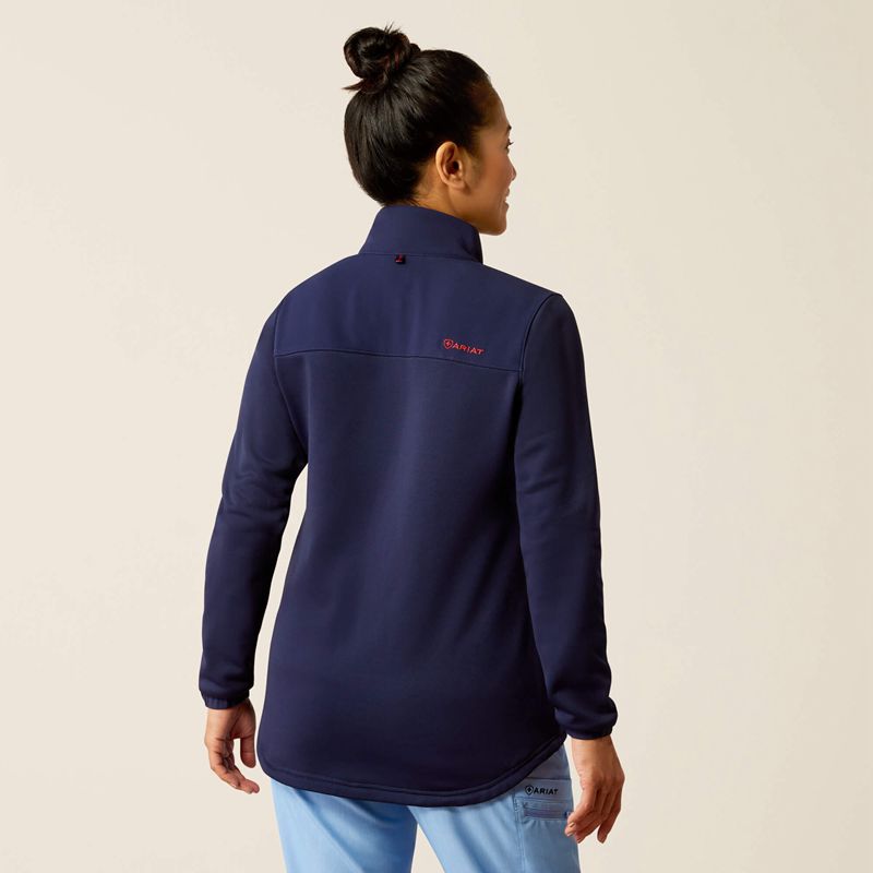 Ariat Sina Fleece Scrub Jacket Bleu Marine Femme | UNN-50239647