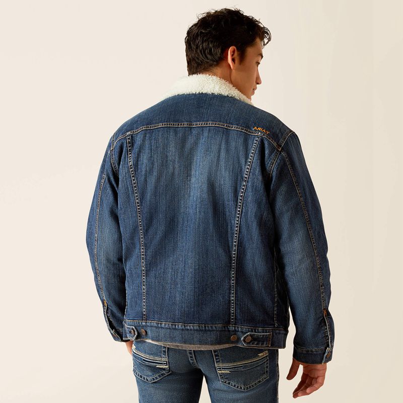 Ariat Sherpa Lined Trucker Jacket Bleu Homme | QXO-58961142