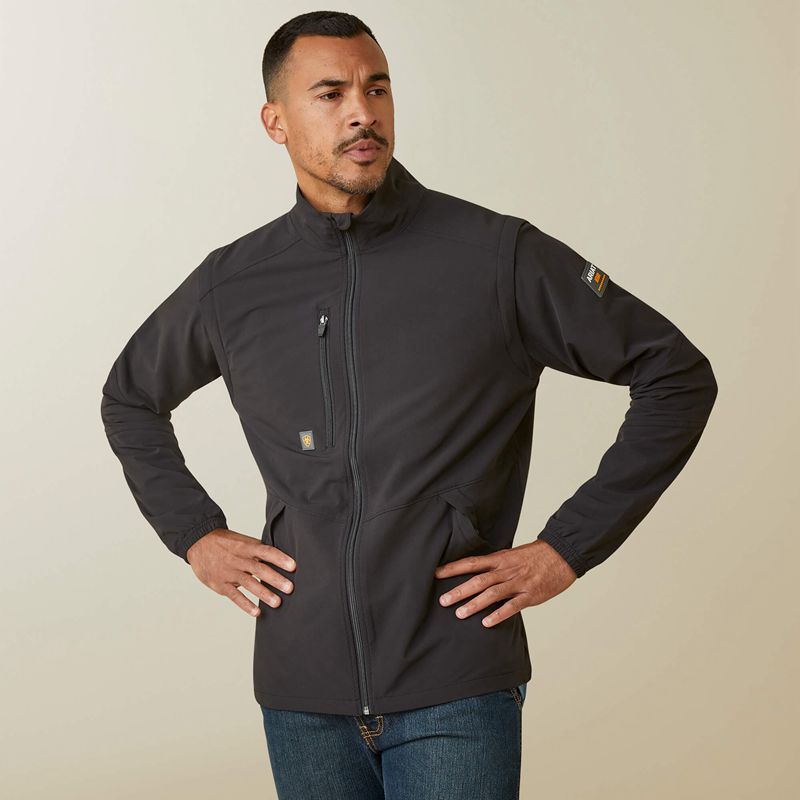 Ariat Rebar Weatherproof Convertible Jacket Noir Homme | QWL-92771125