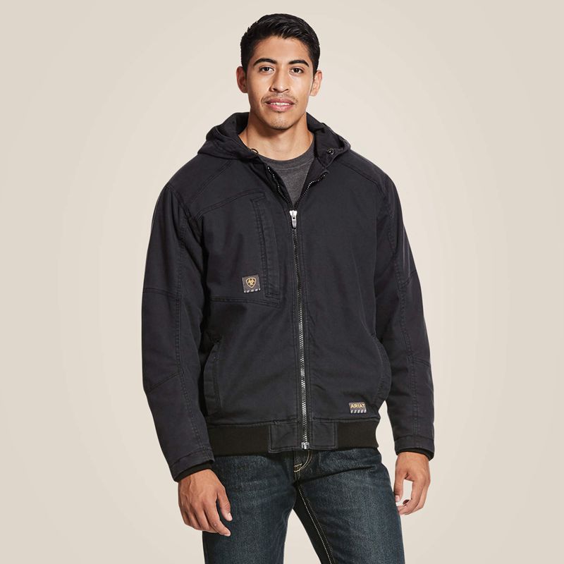 Ariat Rebar Washed Duracanvas Insulated Jacket Noir Homme | IVV-49503222