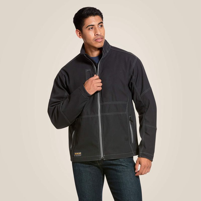 Ariat Rebar Stretch Canvas Softshell Jacket Noir Homme | UFG-92075116