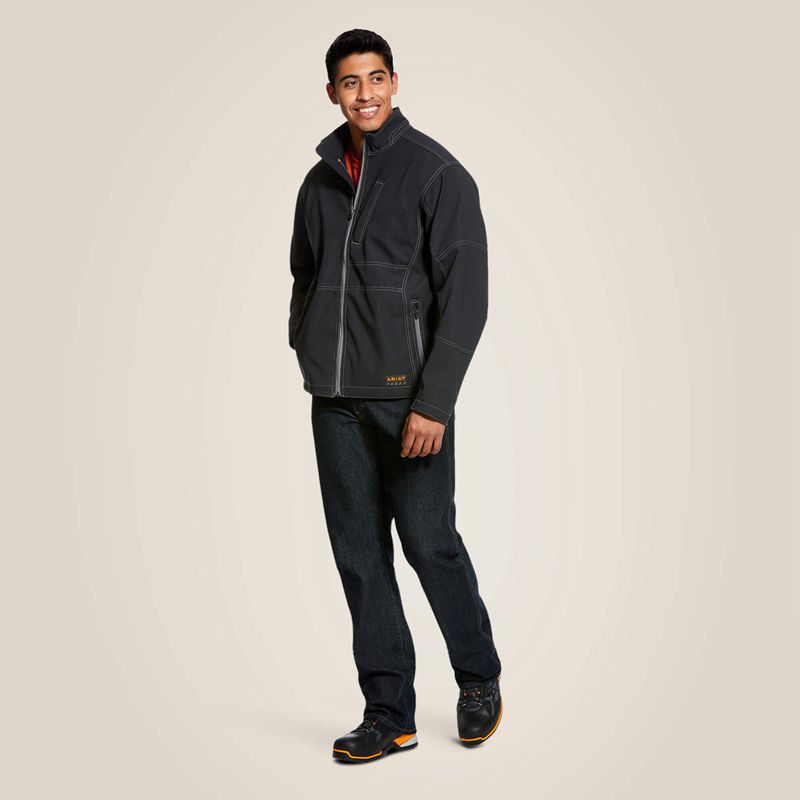 Ariat Rebar Stretch Canvas Softshell Jacket Noir Homme | UFG-92075116