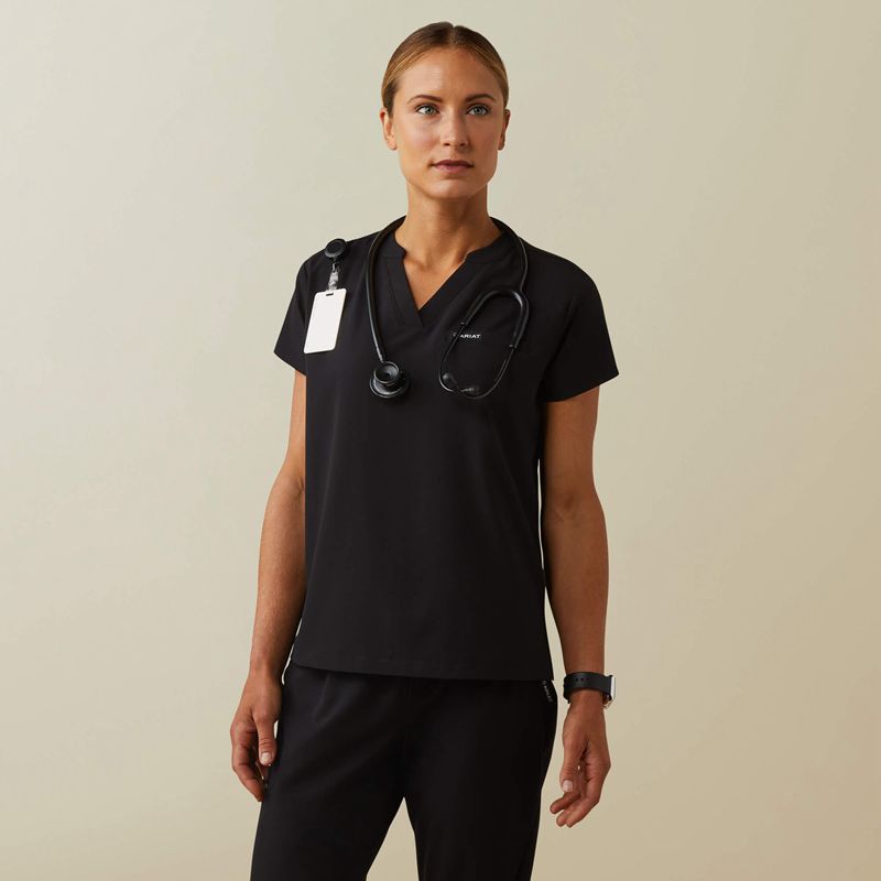 Ariat Eliza Fashion Scrub Top Noir Femme | KAS-43786926