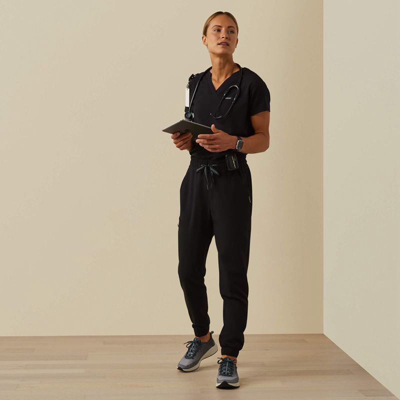 Ariat Eliza Fashion Scrub Top Noir Femme | KAS-43786926