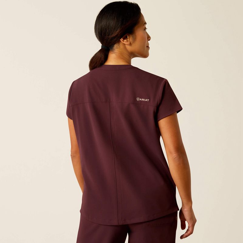 Ariat Eliza Fashion Scrub Top Winetasting Femme | AZE-75546705