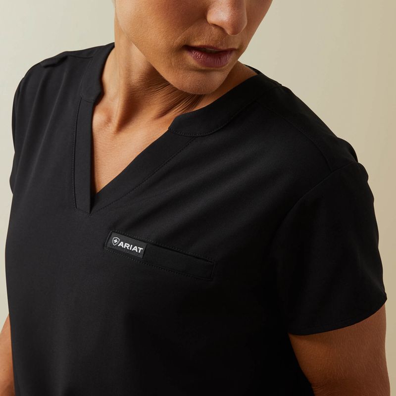 Ariat Eliza Fashion Scrub Top Noir Femme | KAS-43786926