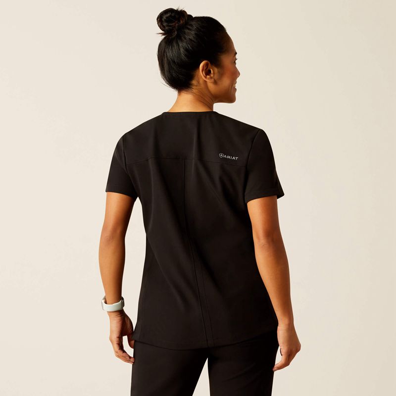 Ariat Clara 6 Pocket Scrub Top Noir Femme | AJI-68704851