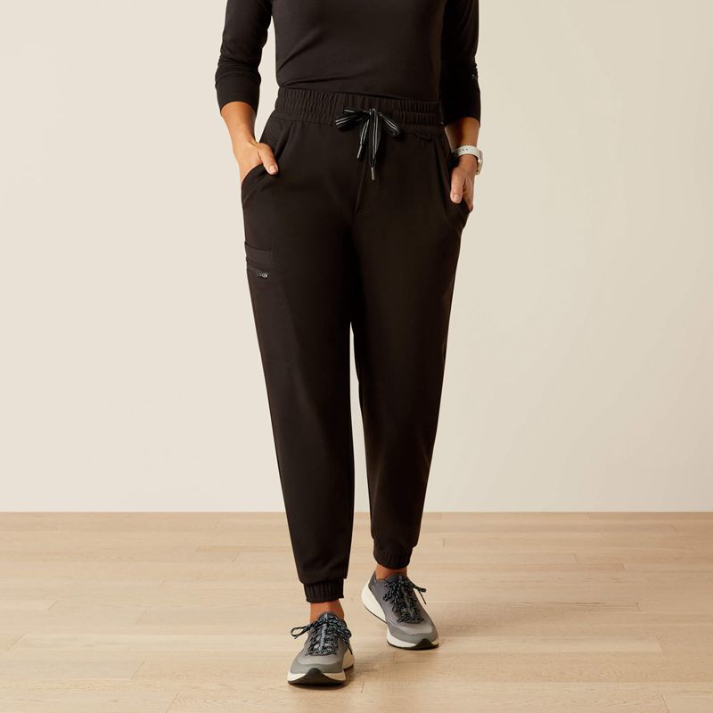 Ariat Blackwell Cargo Stretch Jogger Scrub Pant Noir Femme | JDN-94644010