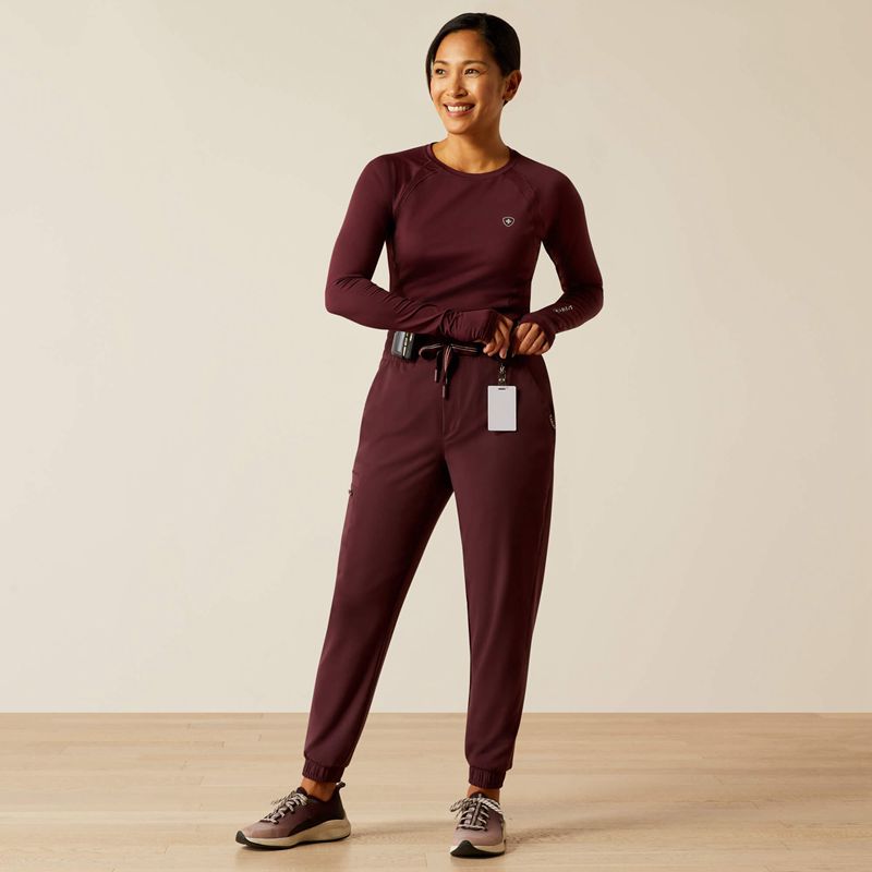 Ariat Blackwell Cargo Stretch Jogger Scrub Pant Winetasting Femme | TNV-65139583