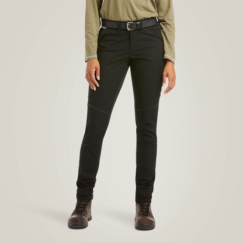 Ariat Rebar Durastretch Ripstop Cargo Straight Leg Pant Noir Femme | NTW-77600512