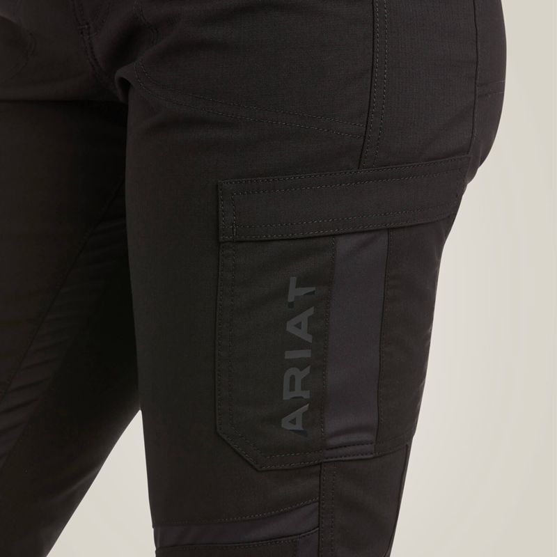 Ariat Rebar Durastretch Ripstop Cargo Straight Leg Pant Noir Femme | NTW-77600512