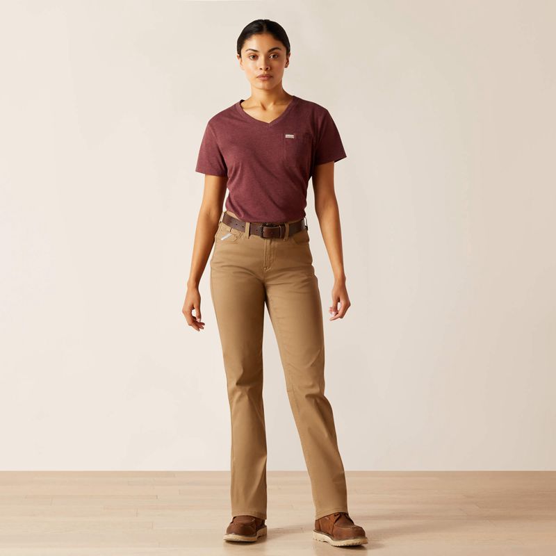 Ariat Rebar Pr Made Tough Straight Pant Kaki Femme | CXS-19208515