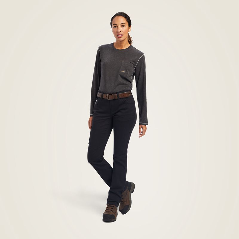 Ariat Rebar Durastretch Made Tough Straight Leg Pant Noir Femme | JLO-22688969