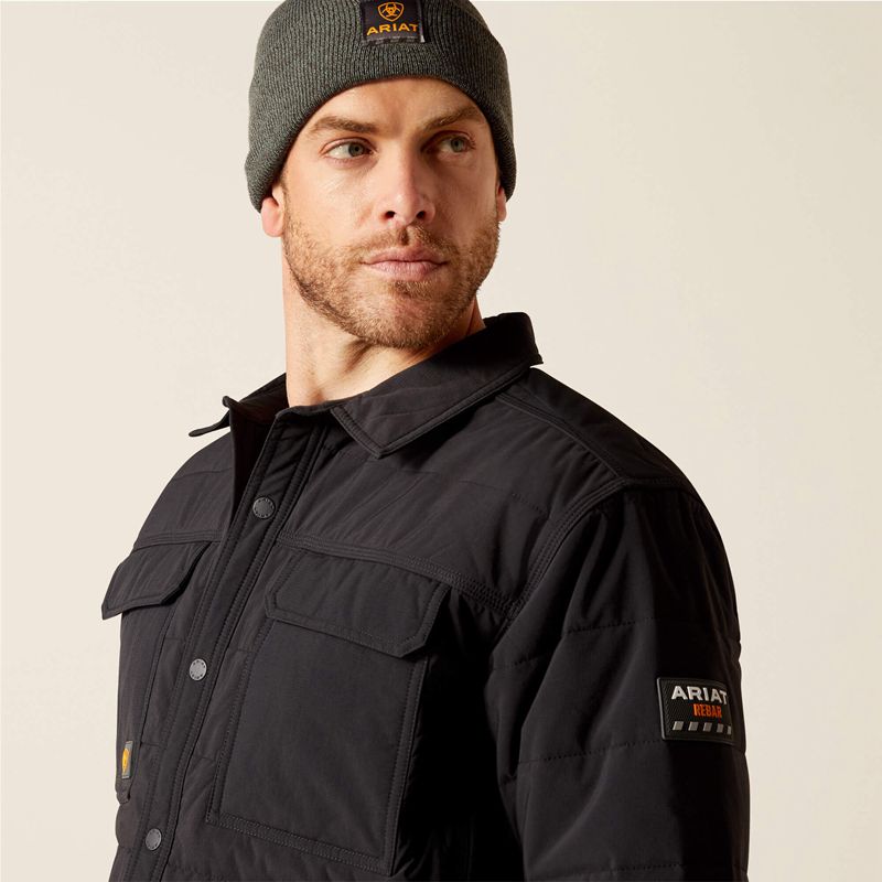 Ariat Rebar Cordura Ripstop Insulated Shirt Jacket Noir Homme | GFE-92841037