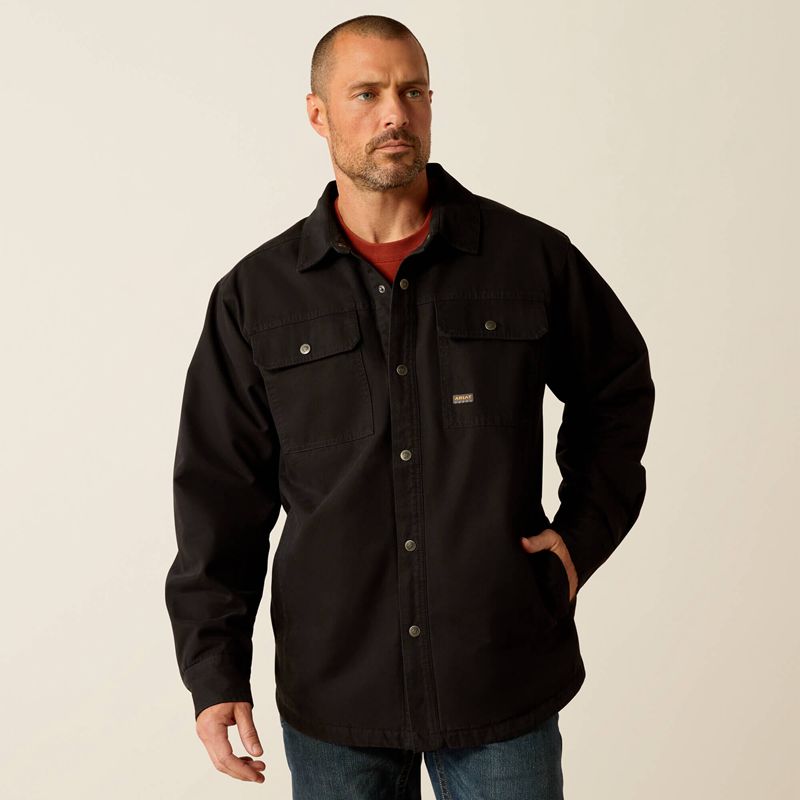 Ariat Rebar Canvas Shirt Jacket Noir Homme | NHI-53859612