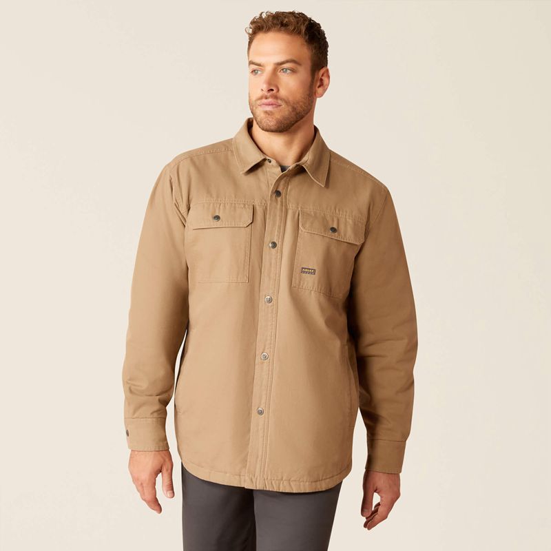 Ariat Rebar Canvas Shirt Jacket Kaki Homme | PEI-25840771