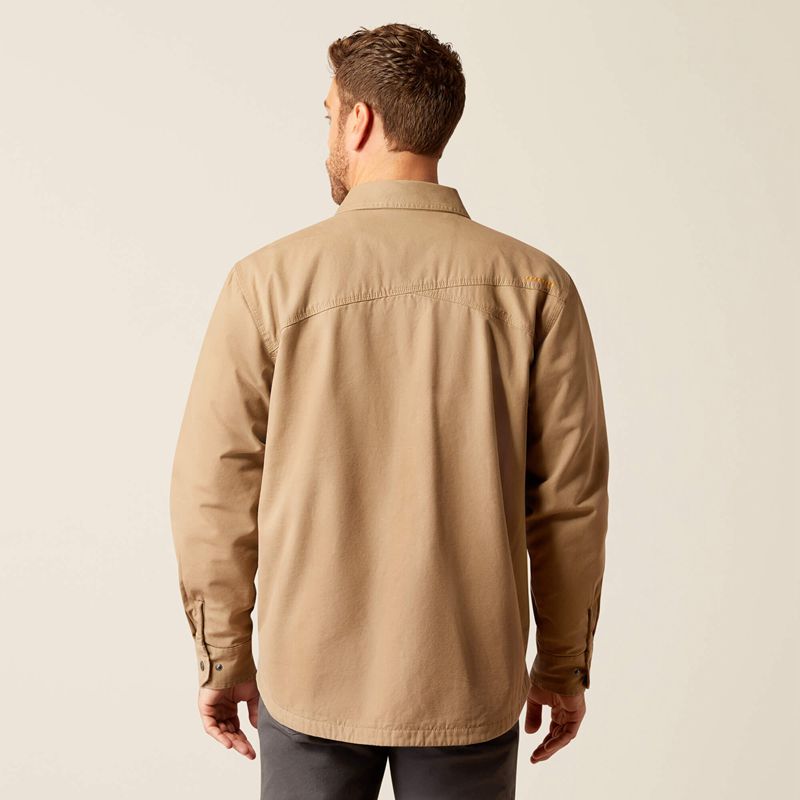 Ariat Rebar Canvas Shirt Jacket Kaki Homme | PEI-25840771