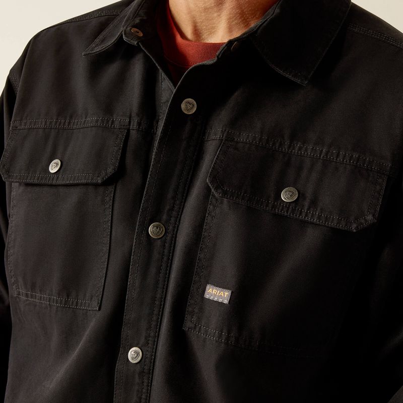 Ariat Rebar Canvas Shirt Jacket Noir Homme | NHI-53859612