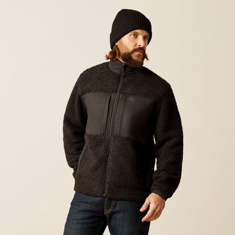 Ariat Odessa Sherpa Jacket Noir Homme | PWA-77391936