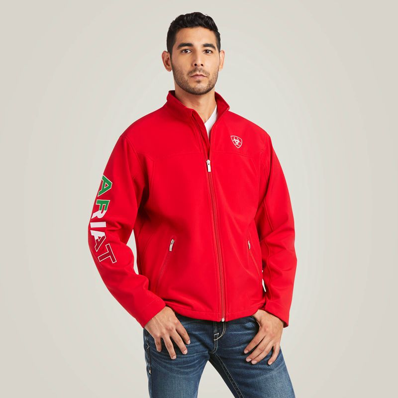 Ariat New Team Softshell Mexico Jacket Rouge Homme | LIY-51398655