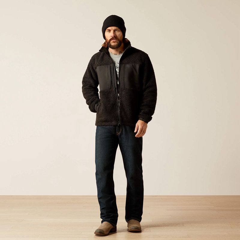 Ariat Odessa Sherpa Jacket Noir Homme | PWA-77391936