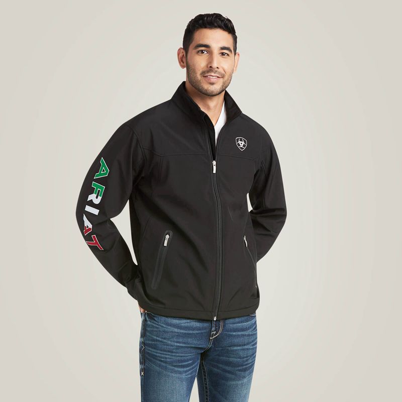 Ariat New Team Softshell Mexico Jacket Noir Homme | SAJ-91206908