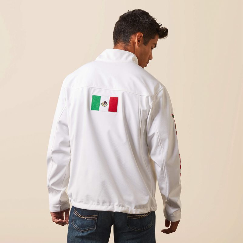 Ariat New Team Softshell Mexico Jacket Blanche Homme | NVX-29413136