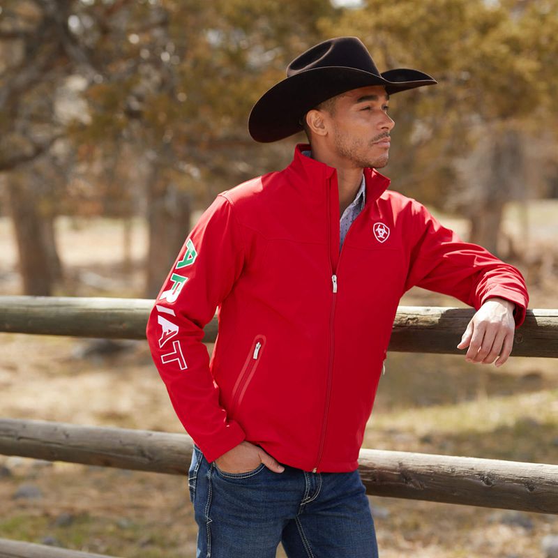 Ariat New Team Softshell Mexico Jacket Rouge Homme | LIY-51398655